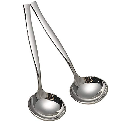 Idomy 2-Piece Stainless Steel Gravy Soup Spoon, Gravy Ladle Soup, Small Ladle - Thumbnail 6