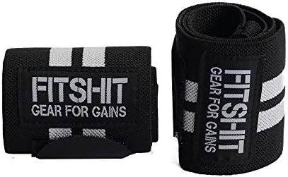 Wrist Wraps by FITSHIT - 18" Professional Grade Extra Strength Weight Lifting Wrap for Powerlifting, Cross Training, Bodybuilding, Bonus Ebook