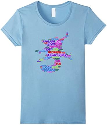 Women's Cute Sugar Glider Shirt Funny Gift For Suggie Mom Dad Tee Medium Baby Blue