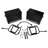KAWASAKI KLR650 2008-2018 Tusk HD Aluminum Adventure Panniers & Mounting Racks- Large BLACK