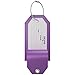 Shacke Large Luggage Tags (2pcs) with Privacy Cover and Steel Loops (Purple)