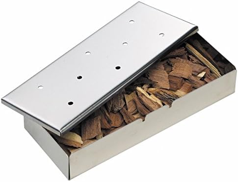 Yododo Smoker Box for BBQ Grill Wood Chips - 25% Thicker Stainless Steel Won’t Warp - Charcoal &amp; Gas Barbecue Meat Smoking with Hinged Lid - Best Grilling Accessories &amp; Utensils Gift