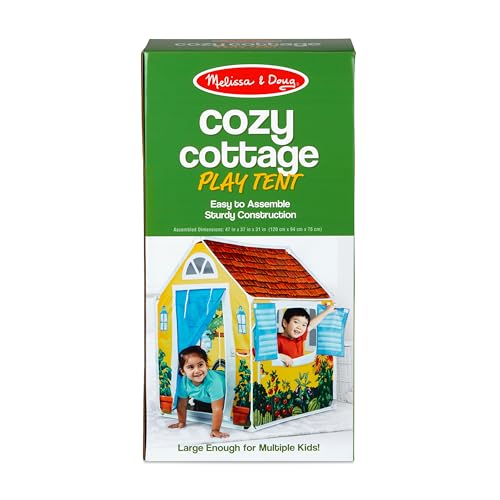 Melissa & Doug Cozy Cottage Fabric Play Tent and Storage Tote, Yellow