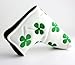 Lezhisnug Golf White Green Shamrock Clover Golf Blade Style Putter Head Cover Headcover