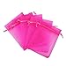 Fengirl Drawstring Organza Jewelry Pouches Wedding Party Christmas Favor Gift Candy Bag (5x7inch, Hot Pink)