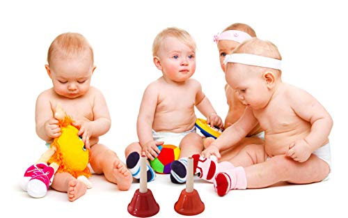 B bangcool 8PCS Hand Percussion Bell Assorted Colors 8 Note Musical Bell Hand Bell Kit