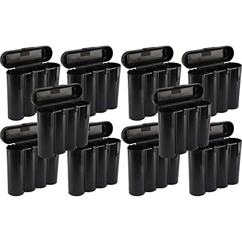 10 Black 18650 & CR123A 4 Battery Holder Storage Case for 18650 Batteries