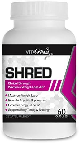 Vitamiss Shred – Maximum Strength Fat Burner Diet Supplement for Women- Shred Weight Fast While Increasing Energy and Mental Focus!