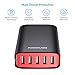 Poweradd 40W/8A 5-Port USB Charger Desktop Charging Station with Smart Charge for Smartphones, Tablets and USB-Enabled Devices