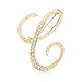 SENFAI 26 Letter English Alphabet Real Gold Plated Brooch an Pin for Women's Jewelry (C)