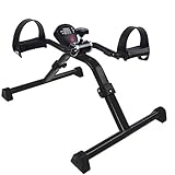 Vaunn Medical Folding Pedal Exerciser with Electronic Display for Legs and Arms Workout (Fully Assembled Exercise Peddler, no Tools Required)