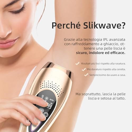 IPL Women's Laser Epilator with Cooling Function, IPL Epilator for Women and Men, Hair Removal Device for Face, Legs, Armpits and Bikini Area, 9 Energy Levels Rose Gold Pro