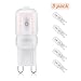 OTTOSEA G9 LED Light Bulbs Dimmable 3W (25W Halogen lamp Replacement,Warm White 3000K, 120V AC, 360 Degree Beam Angle,Pack of 5