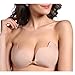 HDE Strapless Invisible Push-up Bra Self Adhesive Silicone Backless Reusable Breast Pad Nude Large - Fits 32DD/34D/36C/38B
