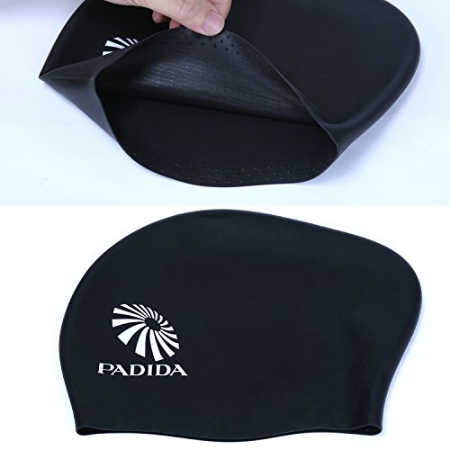image for Padida Swimming Cap for Long Hair Women Silicone Waterproof Swim Cap K