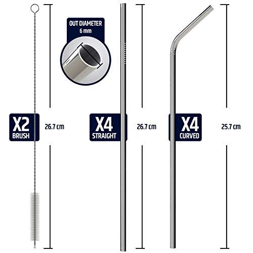 1 Reusable+Metal+Stainless+Steel+Straws