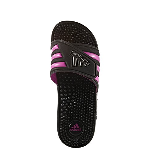 adidas Women's Adissage Slides Sandal, Black/Night Metallic/Shock