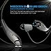Mpow Jaws Gen-4 Bluetooth Headphones, Wireless Neckband Headphones W/Call Vibrate & 13 Hrs Playtime, Bluetooth Headset W/CVC 6.0 Noise Cancelling Mic, Black