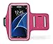 Samsung Galaxy S7 Edge Armband, Bastex Hot Pink Runners Armband Case with Key Slot for Samsung Galaxy S7 Edge G935