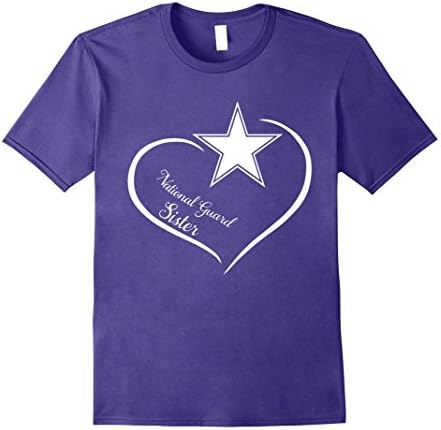 Mens Proudly Cool US National Guard Sister Heart Gift T-shirts Medium Purple