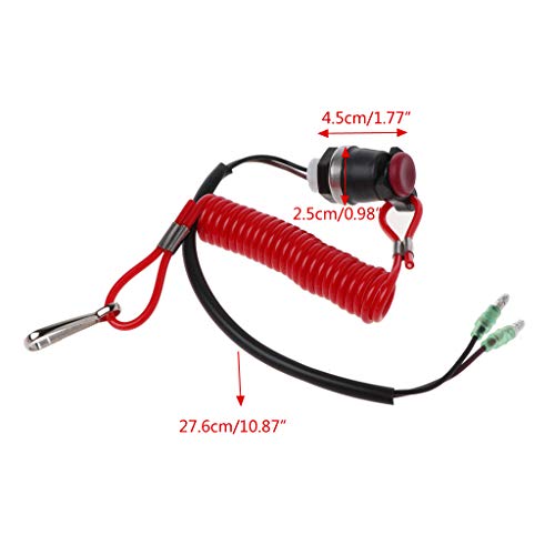 Autone Boat Outboard Engine Motor Kill Stop Switch Motorboat Safety Tether Lanyard Cord Switch for Yamaha Marine Mercury Tohatsu
