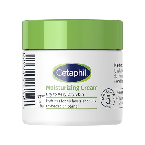 CETAPHIL FACE & BODY MOISTURIZER, HYDRATING MOISTURIZING CREAM FOR DRY TO VERY DRY, SENSITIVE SKIN, NEW 1 OZ 12 PACK, FRAGRANCE FREE, NON-COMEDOGENIC, NON-GREASY