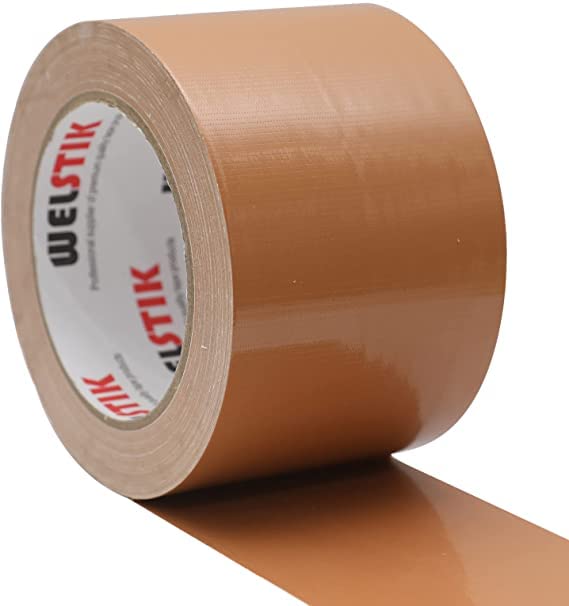 WELSTIK Professional Grade Duct Tape, Waterproof Duct Cloth Fabric,Colored Gaffer Tape for Repairs, DIY, Crafts, Indoor Outdoor Use,75mm X 41M, 7.5 Mil Thick,Brown