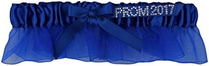Prom 2017 Women's Organza Garter Crystal "PROM 2017" Ribbon One Size Fits Most Royal Blue