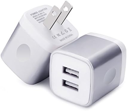 USB Wall Charger, Charging Base, OrSunday 2-Pack Dual Port Wall Charger Case Plug 2.1A Charger Box Dock Charging Block For iPhone 8/X/6/6s/7/7 Plus, iPad, Samsung Galaxy S8 S7 S6 Edge, LG, HTC, Moto