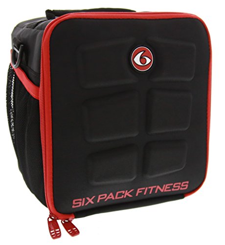 6 Pack Fitness Cube Americas #1 Choice in Meal Management 3 - Meal (Black/Red)