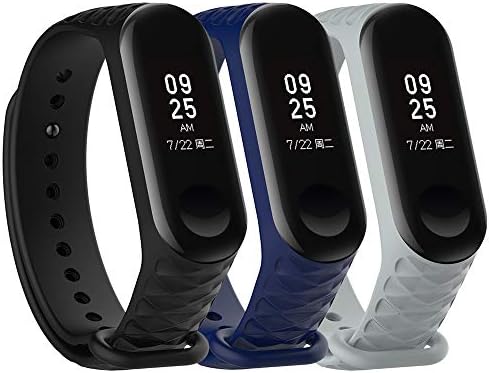 Bexido for Xiaomi Mi Band 3 Strap Band, Replacement Accessory Soft Silicone Sport Bracelet Wristband for Xiaomi Mi Band 3 2018