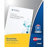 Avery Economy Clear Sheet Protectors, 8.5" x 11", Acid-Free, Archival Safe, Top Loading, 50ct (74090)