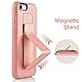 iPhone 8 Case, iPhone 7 Case, iPhone 7 Case with Stand, ZVEdeng Protective Dual Layer Case Hand Strap Vertical and Horizontal Stand Foldable Kickstand Cover for Apple iPhone 7/8 4.7'' Rose Gold