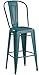 Flash Furniture 4 Pk. 30'' High Distressed Kelly Blue-Teal Metal Indoor-Outdoor Barstool with Back