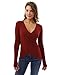 PattyBoutik Women's V Neck High-Low Hem Crossover Sweater