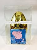 New Peppa Pig Inspired GOLD Surprise Egg, with Peppa Pig Figure, Stamper, Stickers, Peppa Pig Marker or Themed Toy, Candy and more Large 5.5 (Exclusively by Abundant Gifts)
