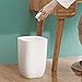 mingol Bathroom Trash Can, Small Garbage Can for Bedroom, Living Room, Kitchen, Slim Cute Plastic Waste Basket for Office, 7L, Matt White