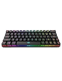 Teclado mecánico RGB de 63 teclas Bluetooth 4.0, retroiluminado por LED inalámbrico USB con cable para videojuegos, teclado para computadora multidispositivo, teléfono Android, ordenador portátil,
