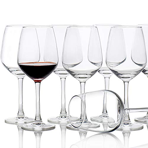 Red White Wine Glasses Set of 8(15 oz), Elegant Simple Clear Wine Cups, Business Party Drinkware - Thumbnail 7