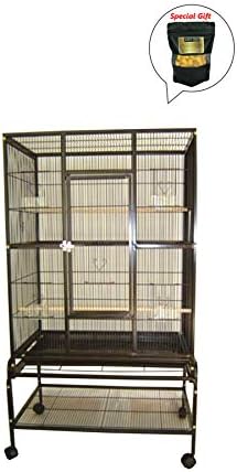 allgoodsdelight365 Bird Parrot Cage 32Lx20Wx53H Bar Spacing 3/8" Cockatiel Conure Finch GET Organic Silkworm Cocoon