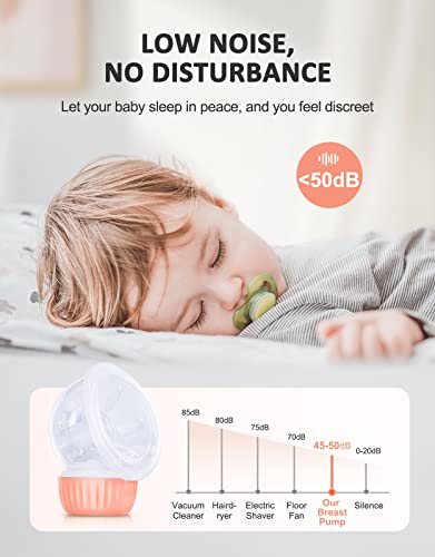 Wearable Breast Pump, [Painless Massage & Strong Pumping] Portable Hands Free Milk Extractor [3 Modes & 9 Levels] Low Noise USB-C Rechargeable Electric Breast Pump (2PCS)