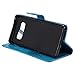 A-slim Galaxy Note 8 Wallet Case, (TM) Sun Pattern Embossed PU Leather Magnetic Flip Cover Card Holders & Hand Strap Wallet Purse Case for Samsung Galaxy Note 8 - Blue