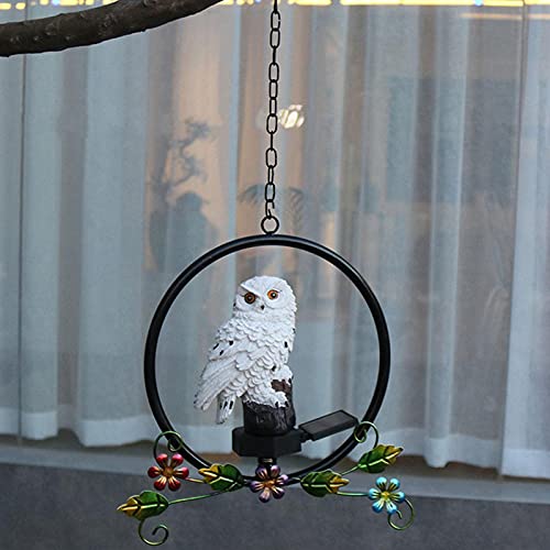 Eule Solar Hängende Garten Lichter Ornament Baum Wasserdicht Swing Eule Nachtlicht Statue Lampe für Outdoor Garten… – Bild 8
