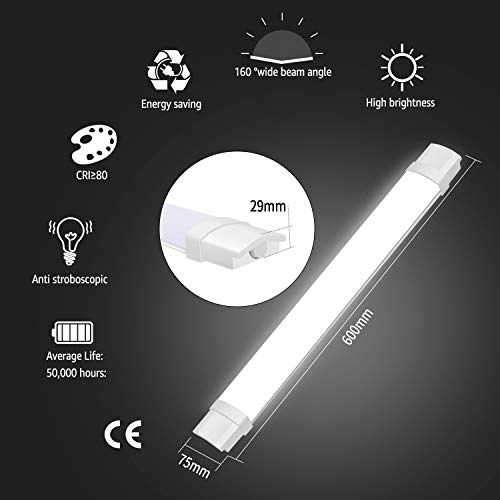 L'Home LED Feuchtraumleuchte 120CM 36W Ultraslim led Röhre Leuchtstofflamp mit 3600LM, 6500K, Wandleuchte, Garagenlampen… – Bild 5