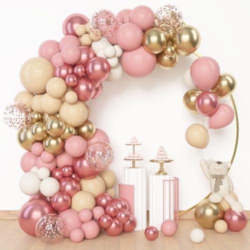 Amandir 153Pcs Boho Blush Balloon Arch Garland Kit