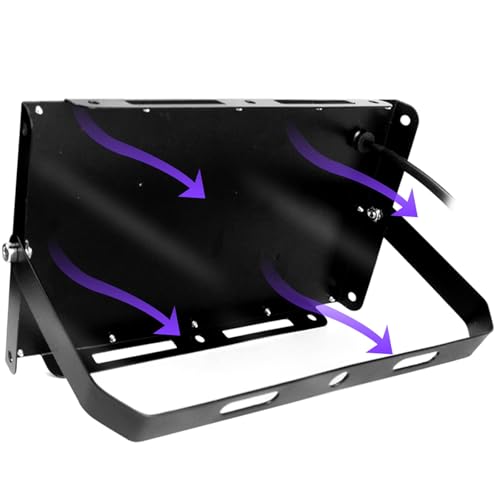 CREATESTAR LED Black Light 300 W 2 Pieces, IP66 Waterproof Spotlight with 1.5 m Plug, Lamp for Party Glow Aquarium Bar Fluorescent Poster Halloween Disco