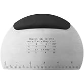 kafouka Dough Scraper Pizza Pastry Cutter - Multipurpose Stainless Steel Bench Scrapers Chopper with Handle and Measuring Sca