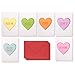 Candy Heart Valentine's Cards with Envelopes, 6 Colorful Designs (5 x 7 In, 12 Pack)