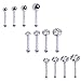 BodyJ4You 14PC Nose Bone Studs Hoop Ring 20G Surgical Steel Pin CZ Nostril Girl Women Piercing Jewelry