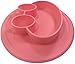 Round Silicone Suction Frog Placemat for Children, Kids, Toddlers, Babies Highchair Feeding Tray or Kitchen Dining Table with Built in Plate and Bowl, Comes with Travel Bag by Salbree, Pink